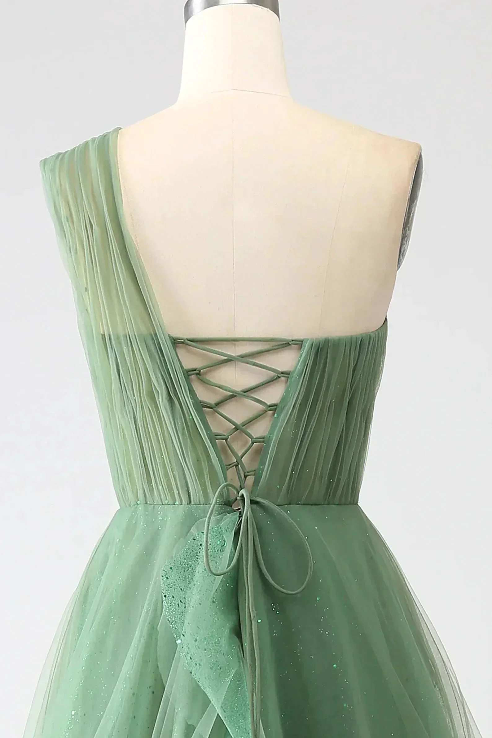 One Shoulder Prom Dress A Line Evening Dress SYP183 - Image 6