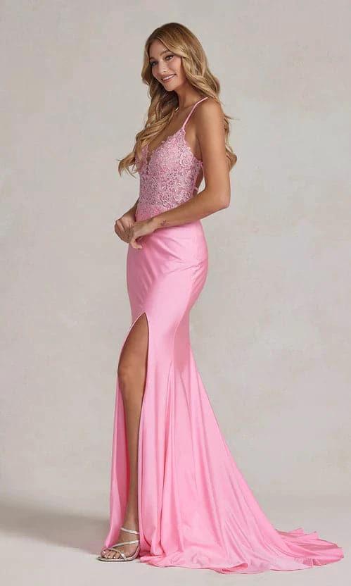 Pink Prom Dress with Lace Bodice SYP56 - Image 3
