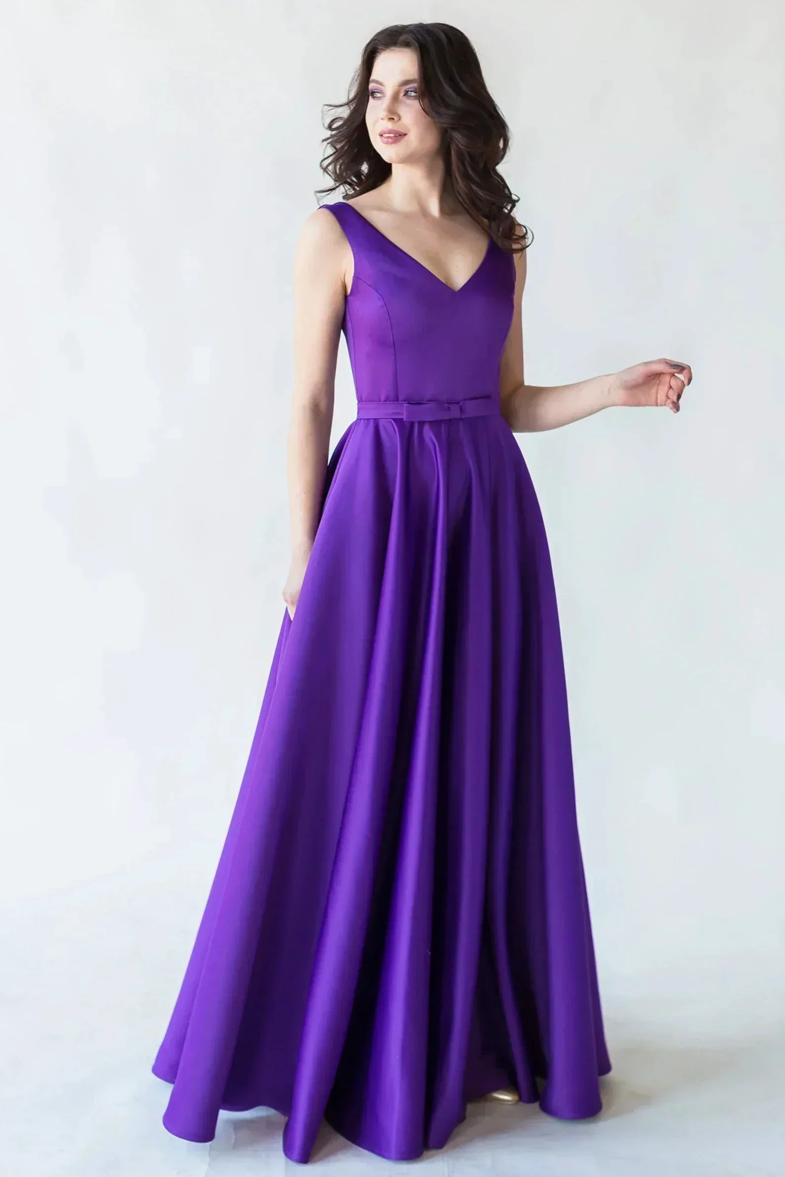 Satin Prom Dress Lace Up Formal Dress SYP187 - Image 2