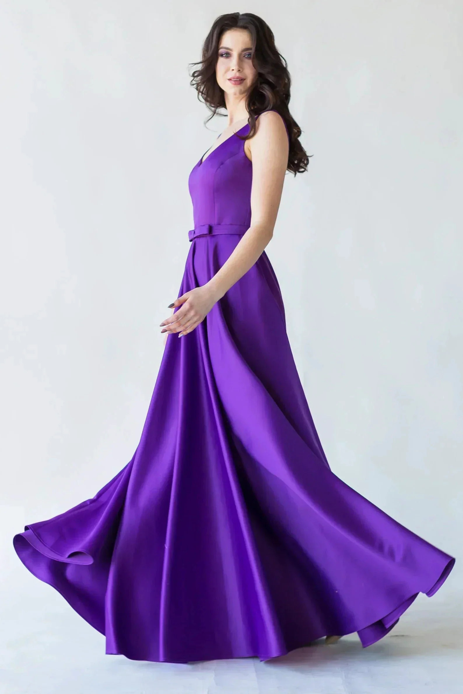 Satin Prom Dress Lace Up Formal Dress SYP187 - Image 3