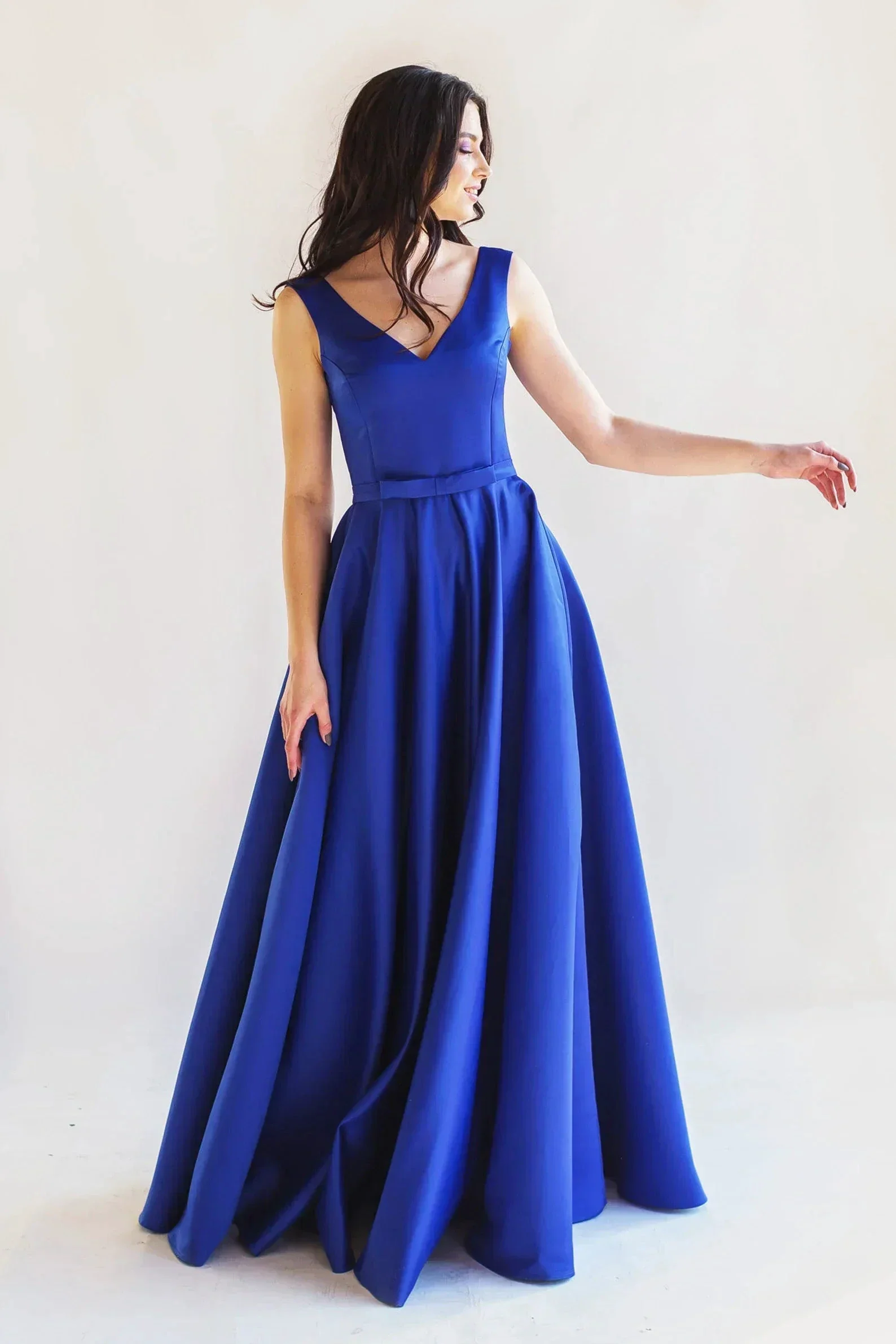 Satin Prom Dress Lace Up Formal Dress SYP187 - Image 4