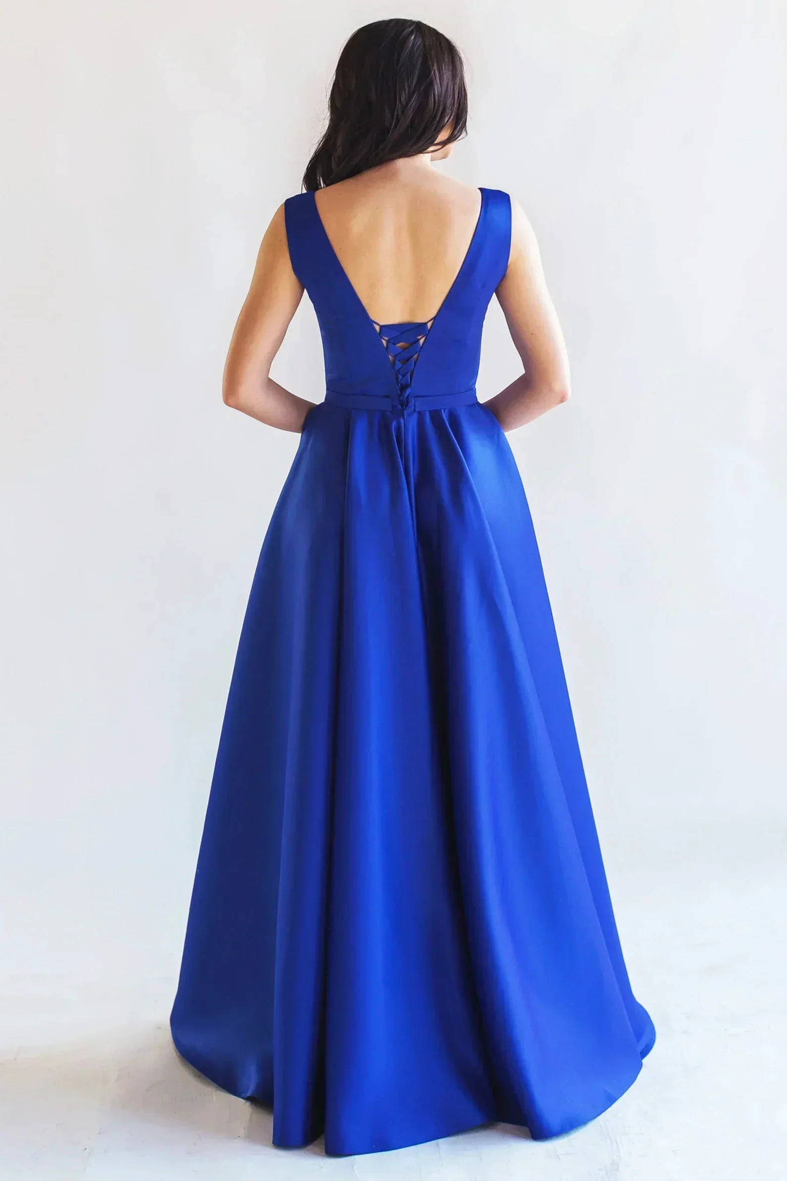 Satin Prom Dress Lace Up Formal Dress SYP187 - Image 6