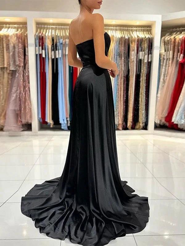 Satin Ruched Sweetheart Prom Dresses SYP137 - Image 2