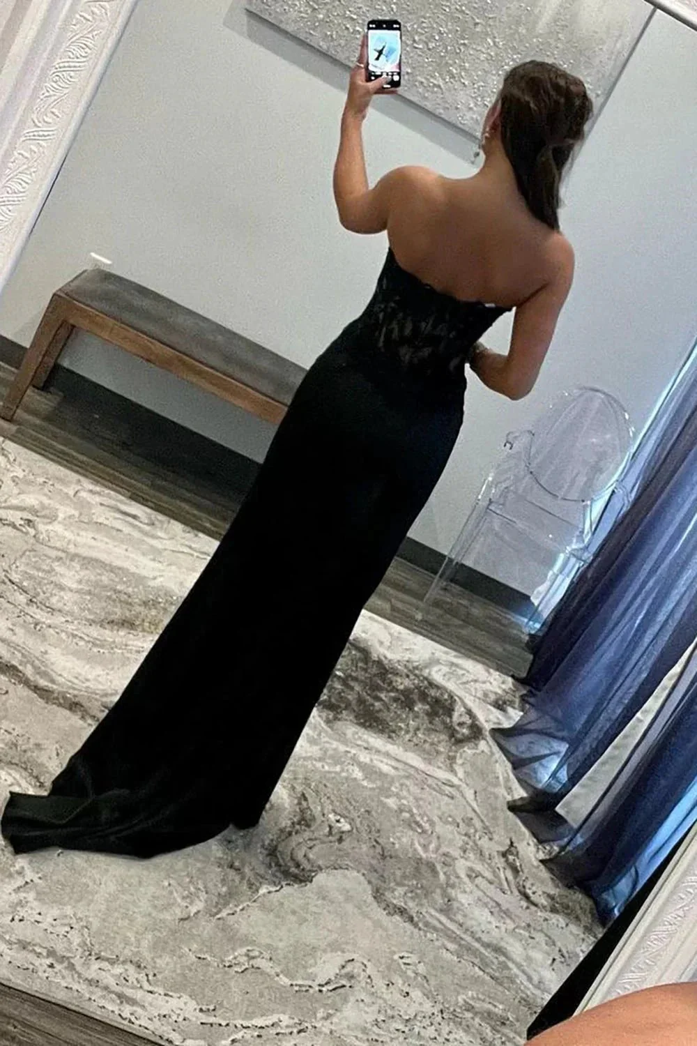 Sunnderly Amaya |Sheath Sweetheart Long Satin Prom Dress with Slit - Image 2