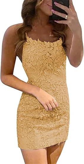 Short Column Blue Lace Spaghetti Straps Sleeveless Prom Dresses - Image 9