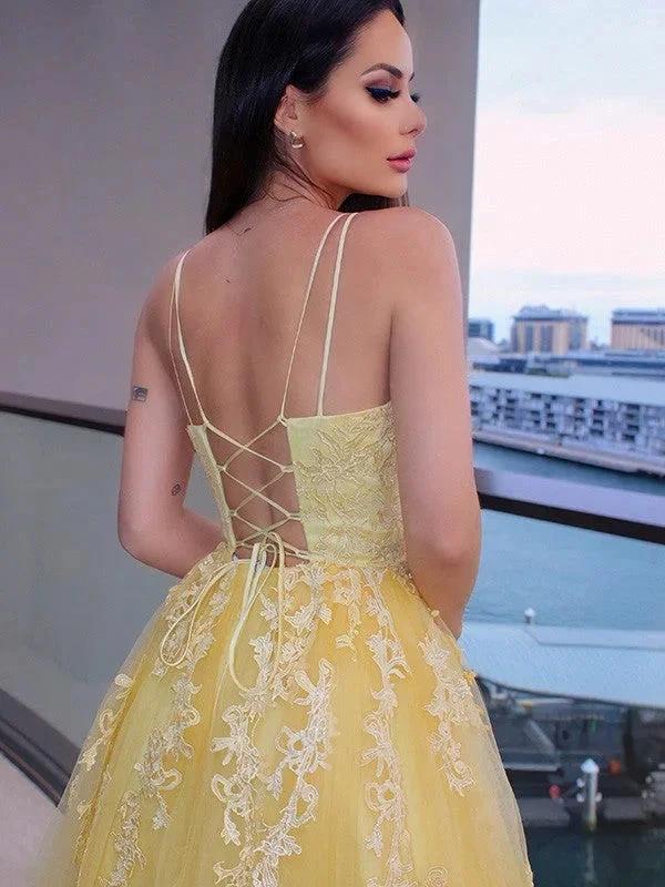 Spaghetti Straps Applique Prom Dresses SYP134 - Image 2