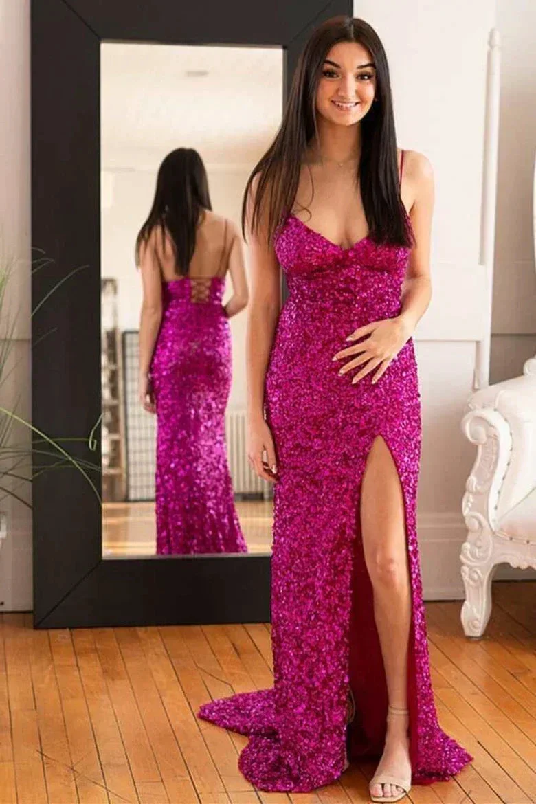 Plunging Neckline Prom Dress Long Prom Dress with Slit SYP171 - Image 4