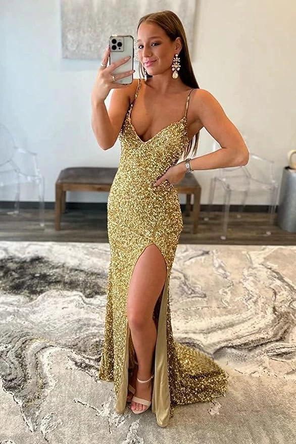 Plunging Neckline Prom Dress Long Prom Dress with Slit SYP171 - Image 5