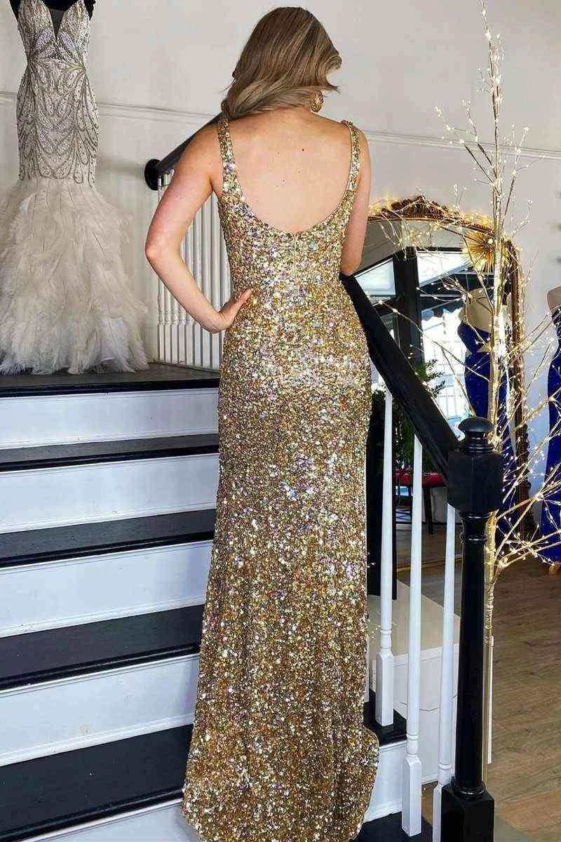 Square Neck Prom Dress With High Slit SYP149 - Image 3