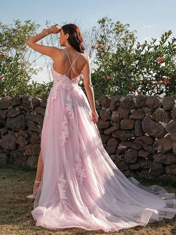 Tulle Applique Spring Prom Dress SYP19 - Image 2