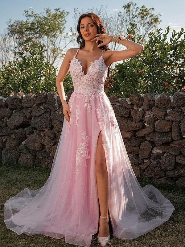 Tulle Applique Spring Prom Dress SYP19 - Image 3