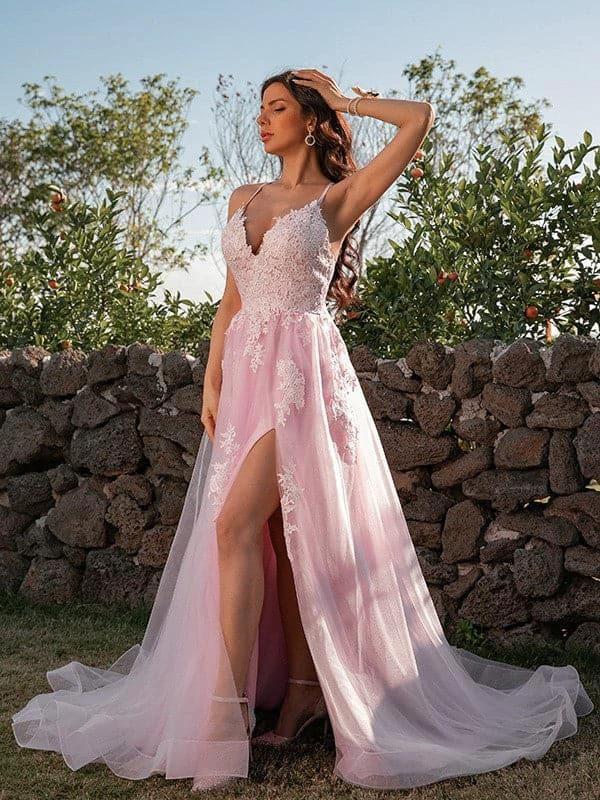 Tulle Applique Spring Prom Dress SYP19 - Image 4