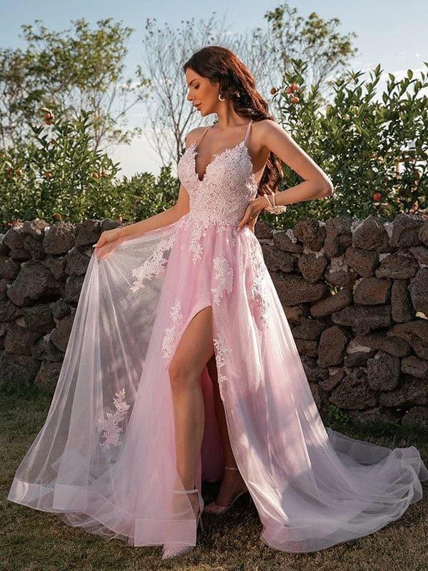 Tulle Applique Spring Prom Dress SYP19 - Image 5