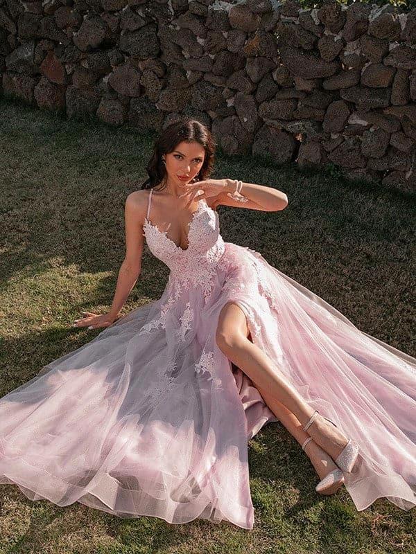 Tulle Applique Spring Prom Dress SYP19 - Image 6