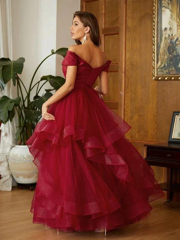 Tulle Ruffles Off-the-Shoulder Prom Dresses SYP141 - Image 2
