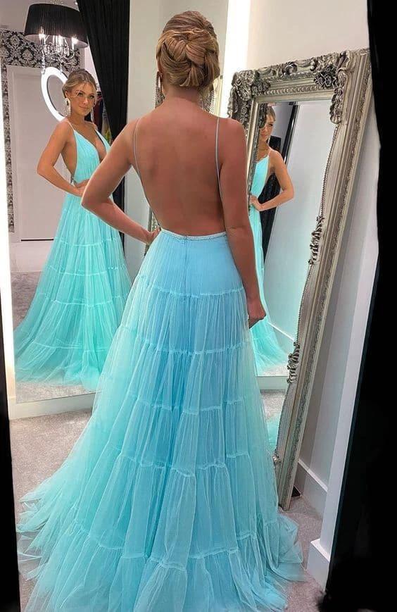 Tulle Tiered Evening Dresses SYP36 - Image 2
