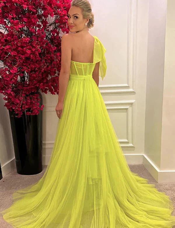 Prom Dresses with One Shoulder Slit in Prom Dress SYP12 - Image 2