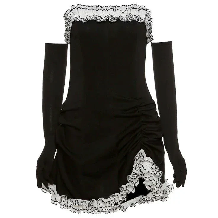 Irregular Strapless Homecoming Dress Sexy Cocktail Dress Y5941 - Image 5