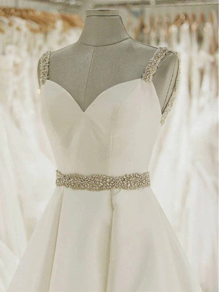 Ivory Ball Gown Wedding Dresses Spaghetti Strap Beaded Bridal Dress  WD339 - Image 3