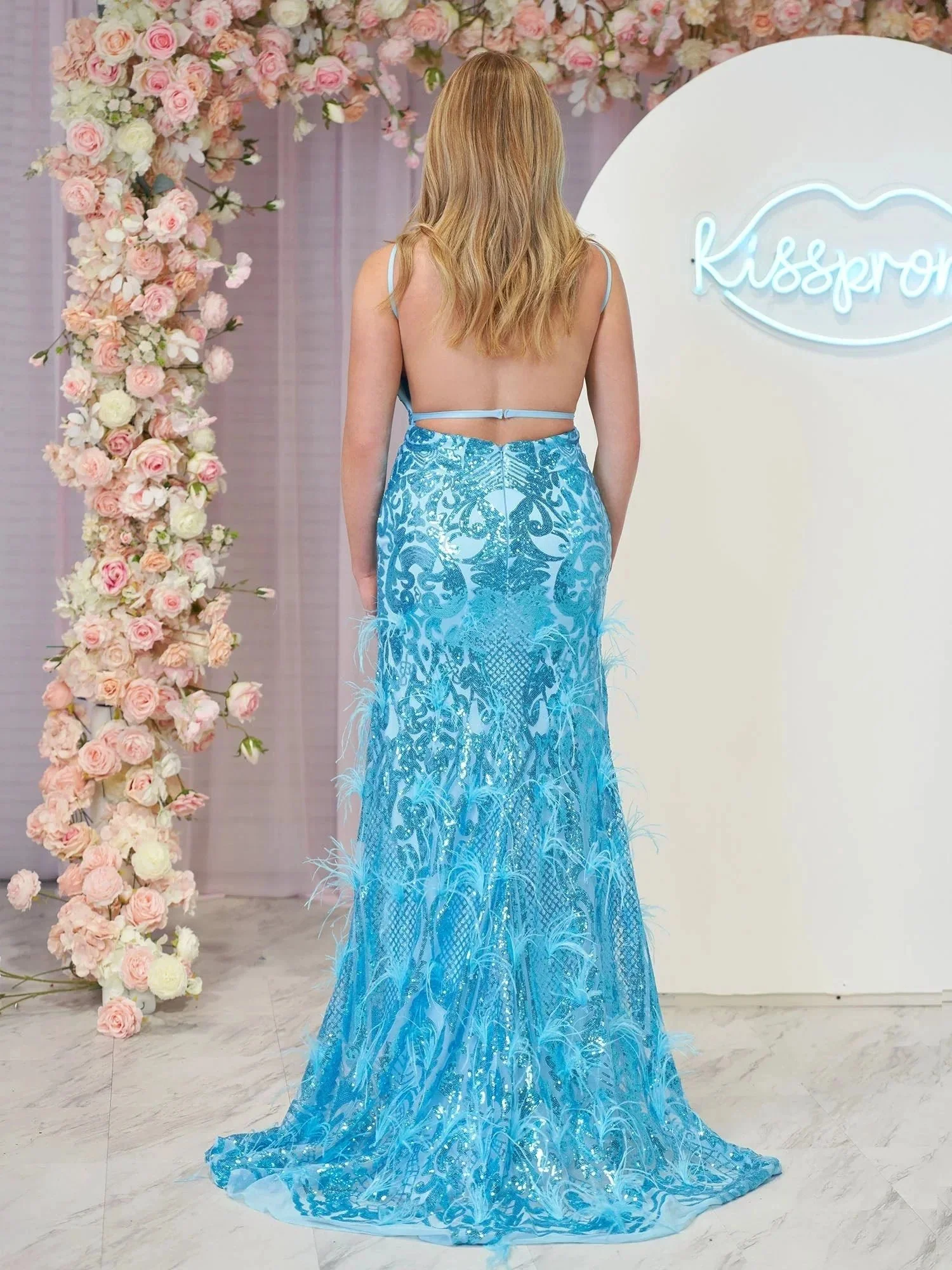 Sonia | Jade Sequin Lace V Neck Mermaid Prom Dresses with Slit - Image 9