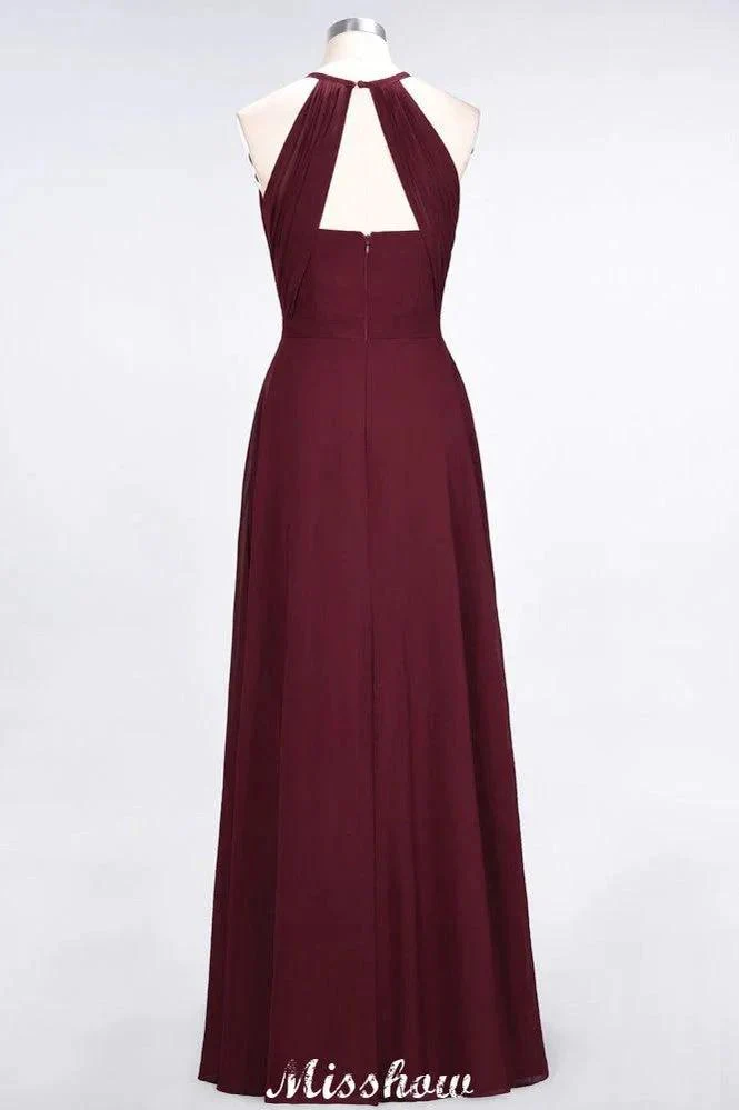 Jewel Sleeveless Floor-Length Bridesmaid Dress Ruffles Spaghetti aline Maid of Honor Dress - Image 2