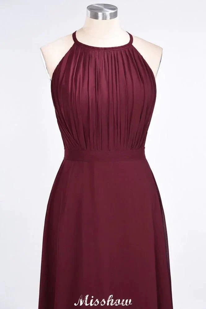 Jewel Sleeveless Floor-Length Bridesmaid Dress Ruffles Spaghetti aline Maid of Honor Dress - Image 4