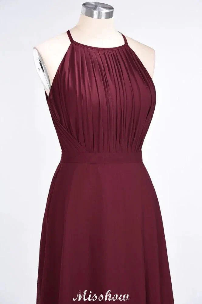 Jewel Sleeveless Floor-Length Bridesmaid Dress Ruffles Spaghetti aline Maid of Honor Dress - Image 5