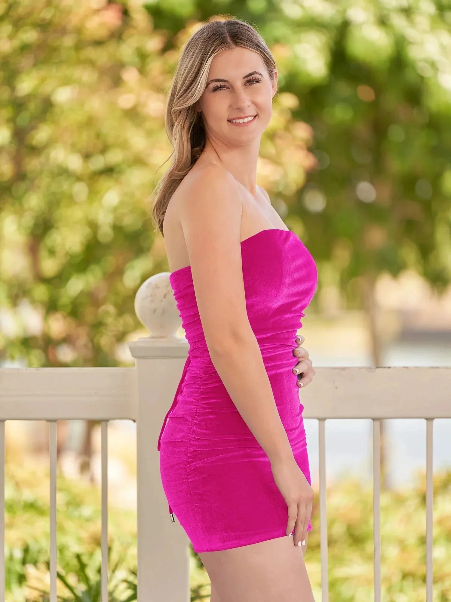 Bodycon Strapless Royal Blue Velvet Homecoming Dresses - Image 11