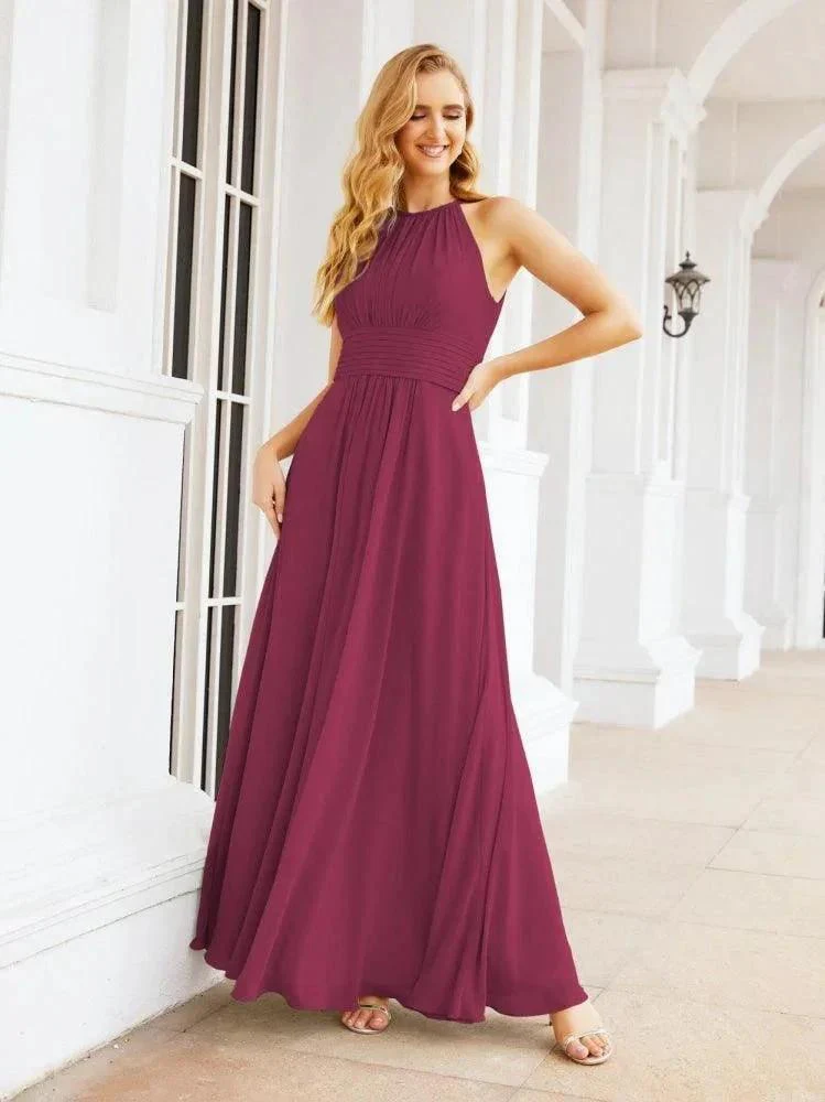 Numbersea Keyhole Bridesmaid Dresses Sleeveless Formal Evening Party Prom Gowns 28043 - Image 100