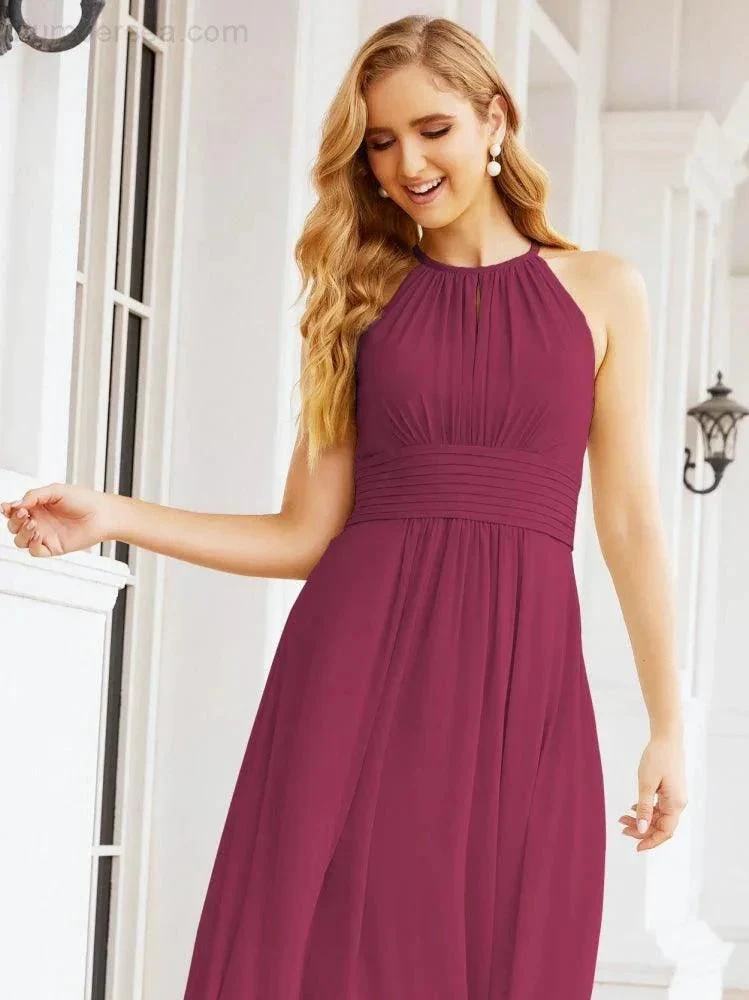 Numbersea Keyhole Bridesmaid Dresses Sleeveless Formal Evening Party Prom Gowns 28043 - Image 102