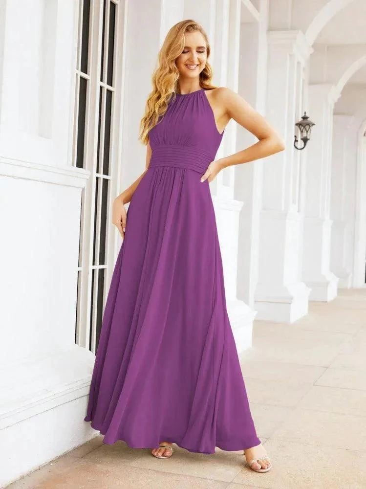 Numbersea Keyhole Bridesmaid Dresses Sleeveless Formal Evening Party Prom Gowns 28043 - Image 106