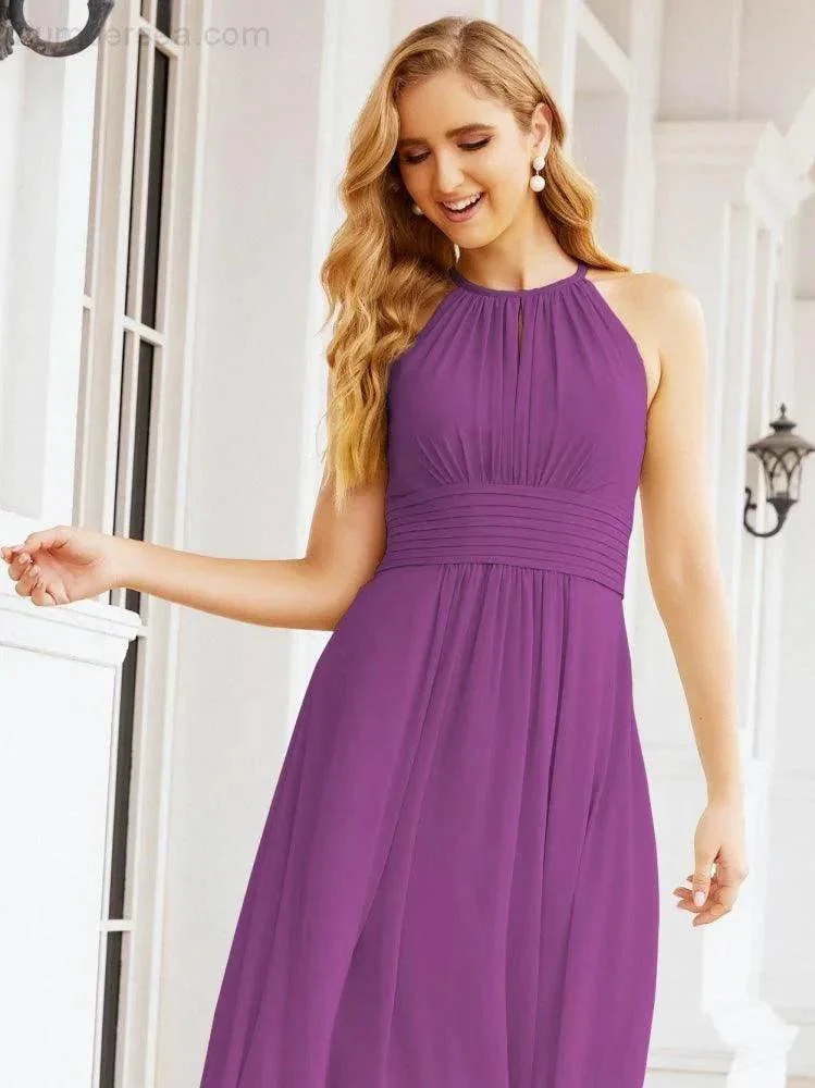 Numbersea Keyhole Bridesmaid Dresses Sleeveless Formal Evening Party Prom Gowns 28043 - Image 108