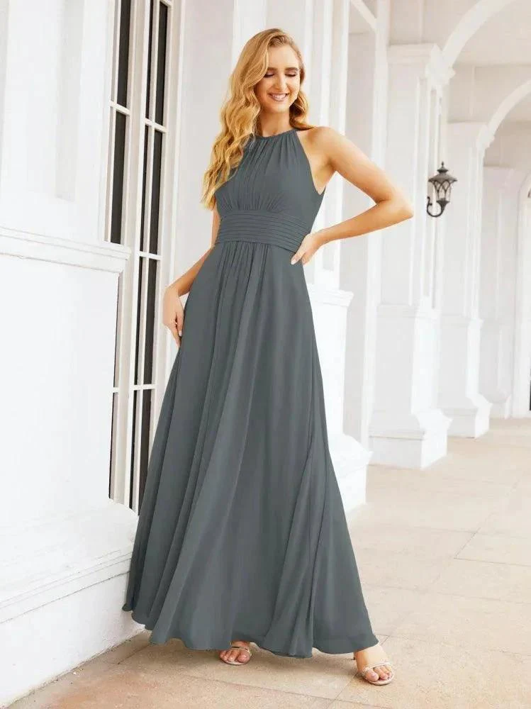 Numbersea Keyhole Bridesmaid Dresses Sleeveless Formal Evening Party Prom Gowns 28043 - Image 112
