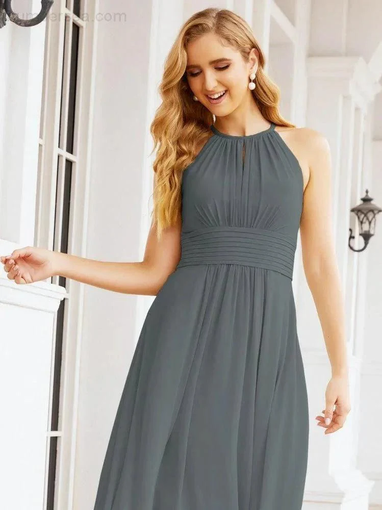 Numbersea Keyhole Bridesmaid Dresses Sleeveless Formal Evening Party Prom Gowns 28043 - Image 114