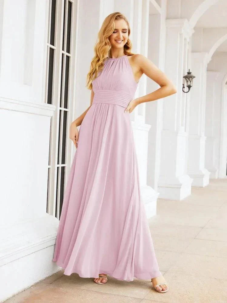 Numbersea Keyhole Bridesmaid Dresses Sleeveless Formal Evening Party Prom Gowns 28043 - Image 115