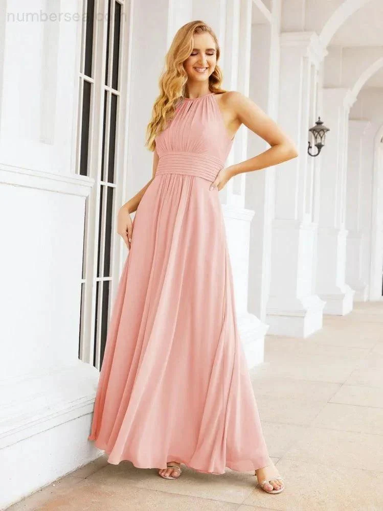 Numbersea Keyhole Bridesmaid Dresses Sleeveless Formal Evening Party Prom Gowns 28043 - Image 118