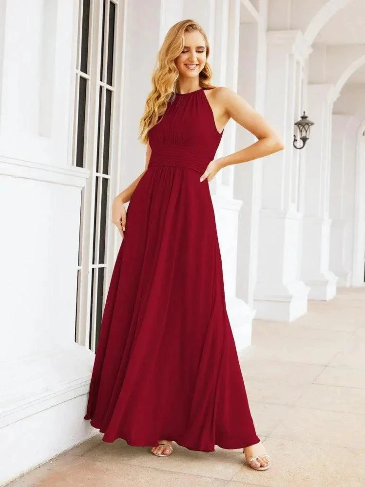 Numbersea Keyhole Bridesmaid Dresses Sleeveless Formal Evening Party Prom Gowns 28043 - Image 121