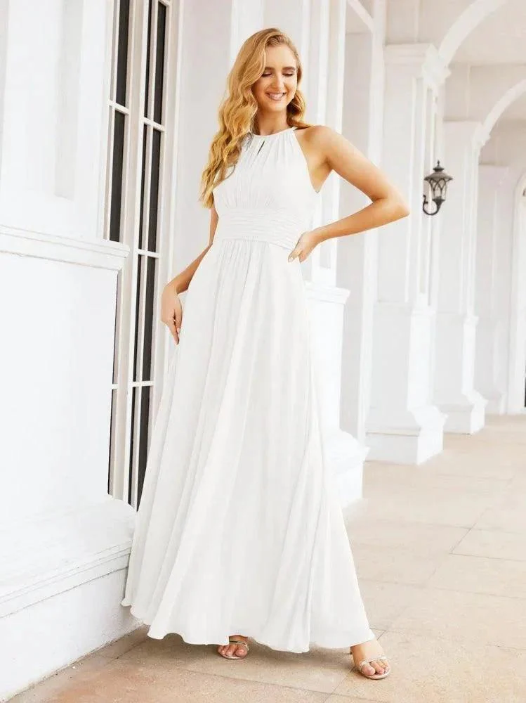 Numbersea Keyhole Bridesmaid Dresses Sleeveless Formal Evening Party Prom Gowns 28043 - Image 124