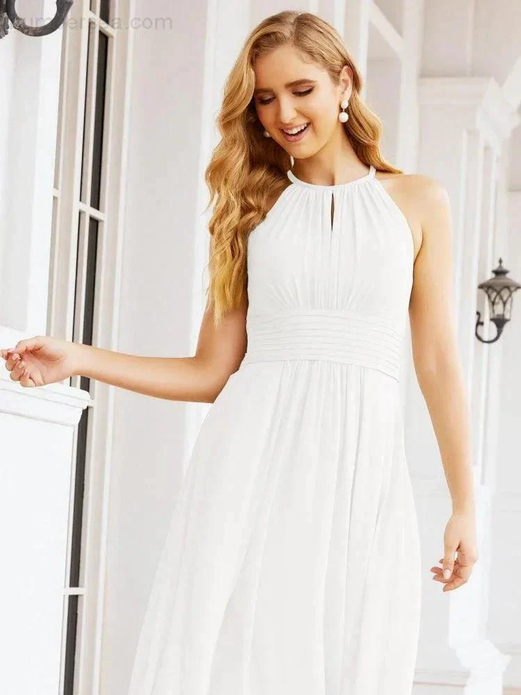Numbersea Keyhole Bridesmaid Dresses Sleeveless Formal Evening Party Prom Gowns 28043 - Image 126