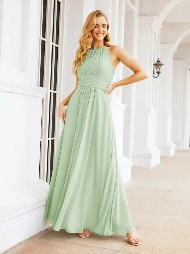 Numbersea Keyhole Bridesmaid Dresses Sleeveless Formal Evening Party Prom Gowns 28043 - Image 13