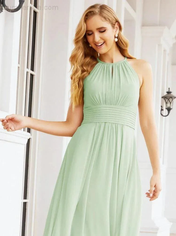 Numbersea Keyhole Bridesmaid Dresses Sleeveless Formal Evening Party Prom Gowns 28043 - Image 15