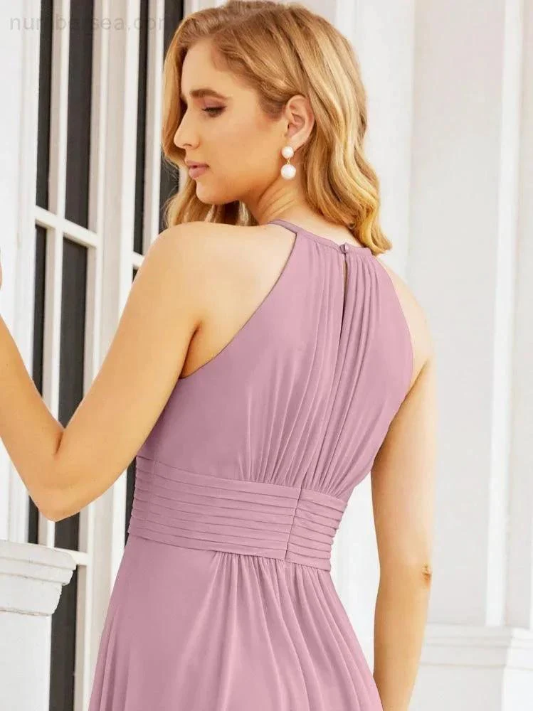 Numbersea Keyhole Bridesmaid Dresses Sleeveless Formal Evening Party Prom Gowns 28043 - Image 2