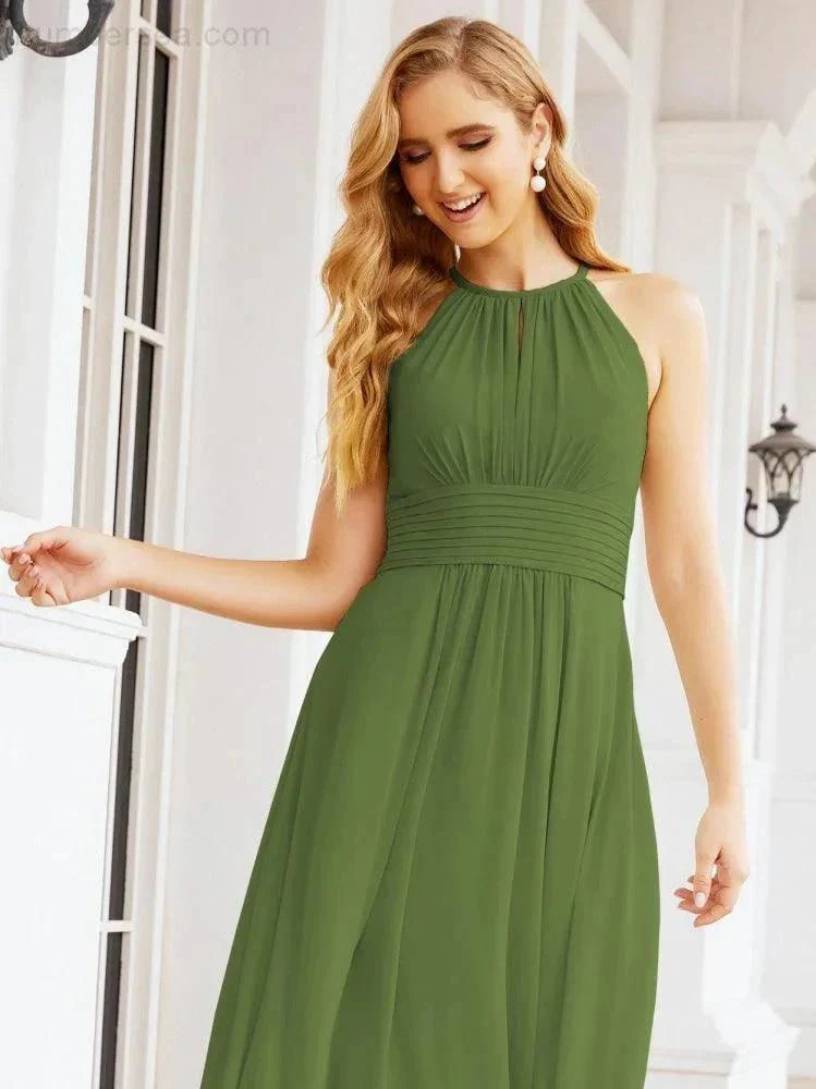 Numbersea Keyhole Bridesmaid Dresses Sleeveless Formal Evening Party Prom Gowns 28043 - Image 21