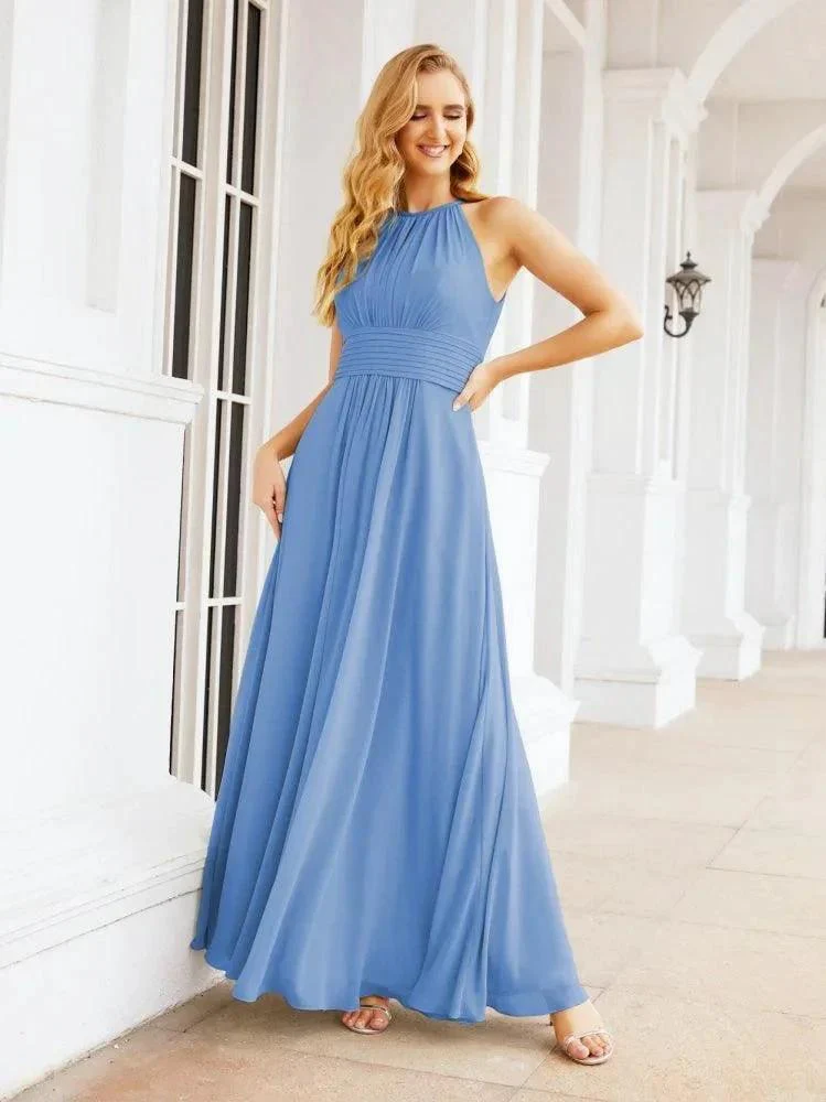 Numbersea Keyhole Bridesmaid Dresses Sleeveless Formal Evening Party Prom Gowns 28043 - Image 28
