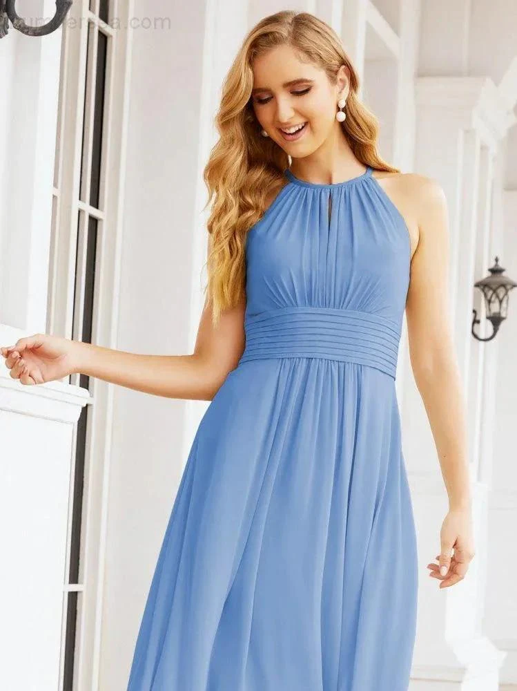 Numbersea Keyhole Bridesmaid Dresses Sleeveless Formal Evening Party Prom Gowns 28043 - Image 30
