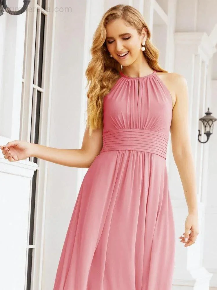 Numbersea Keyhole Bridesmaid Dresses Sleeveless Formal Evening Party Prom Gowns 28043 - Image 33