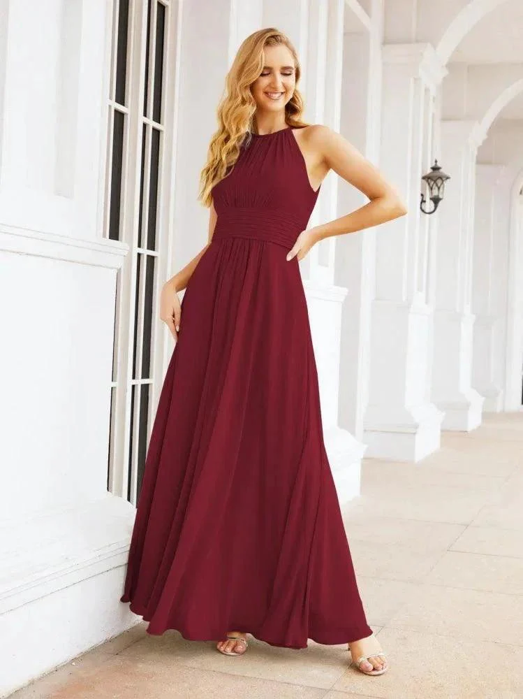 Numbersea Keyhole Bridesmaid Dresses Sleeveless Formal Evening Party Prom Gowns 28043 - Image 34