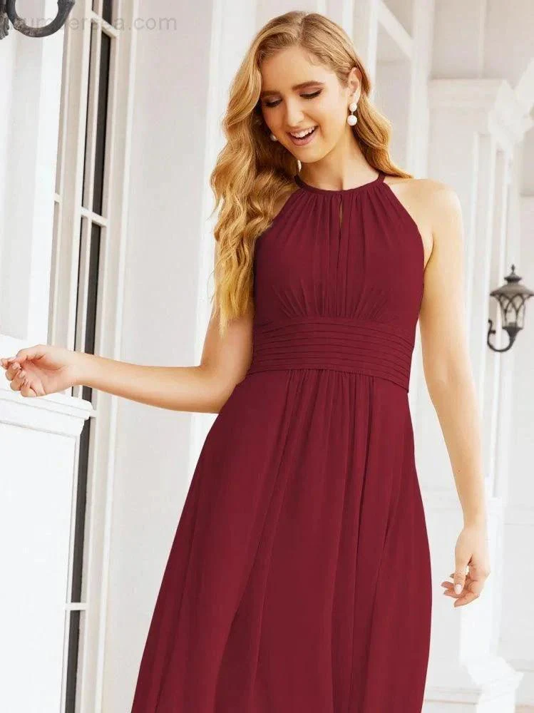Numbersea Keyhole Bridesmaid Dresses Sleeveless Formal Evening Party Prom Gowns 28043 - Image 36