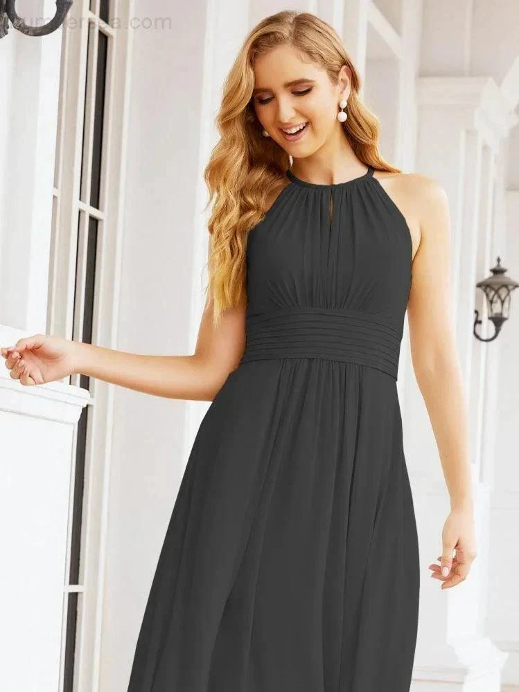Numbersea Keyhole Bridesmaid Dresses Sleeveless Formal Evening Party Prom Gowns 28043 - Image 45