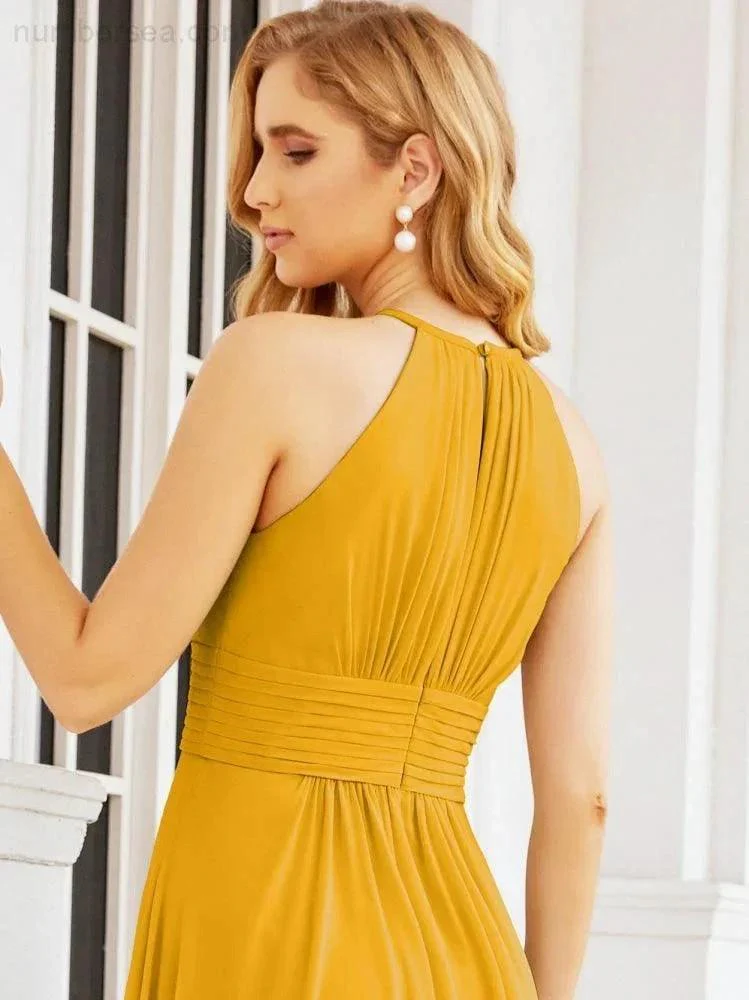Numbersea Keyhole Bridesmaid Dresses Sleeveless Formal Evening Party Prom Gowns 28043 - Image 5